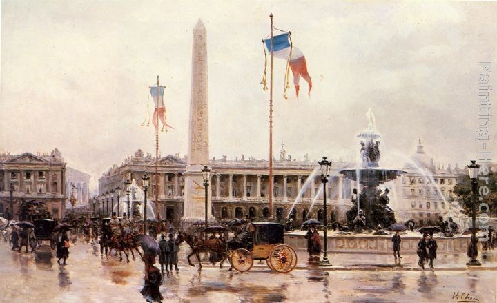 Ulpiano Checa y Sanz A View of the Place de la Concorde